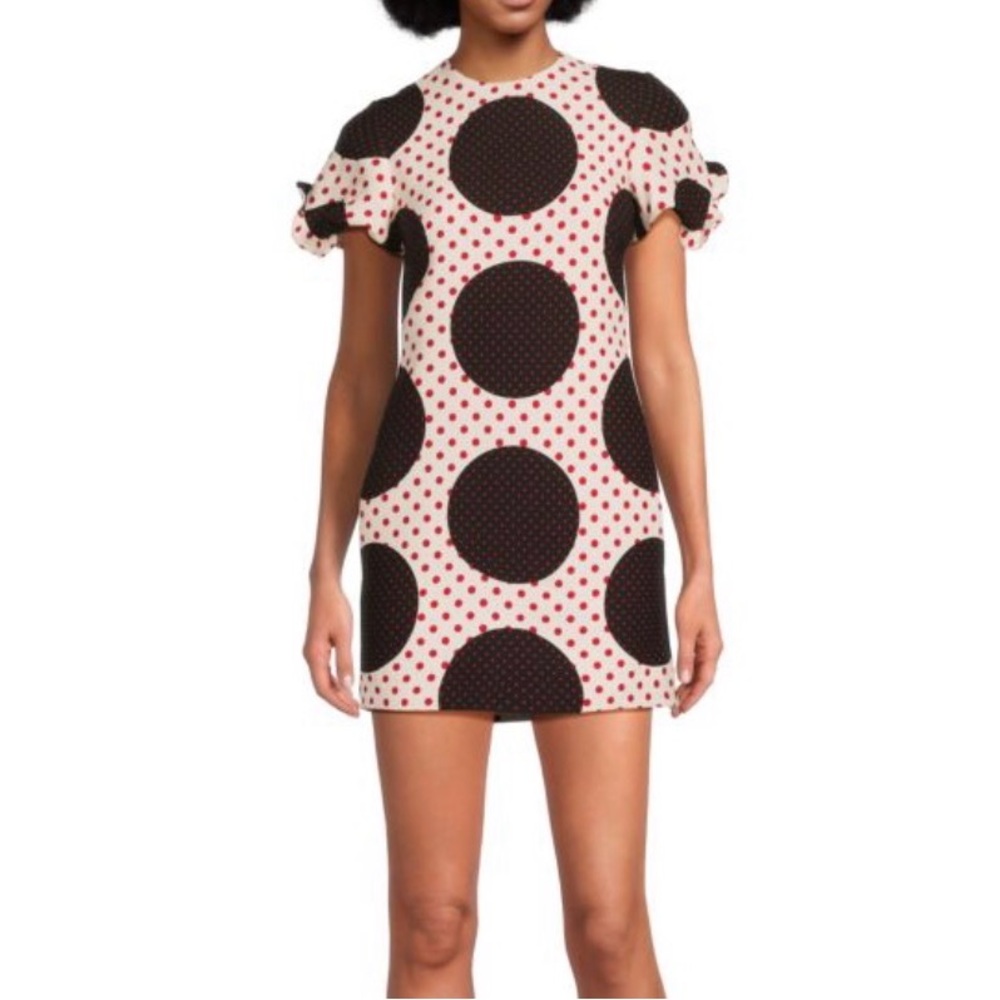 Brand New VALENTINO Polka Dot Virgin Wool-Silk Minidress
